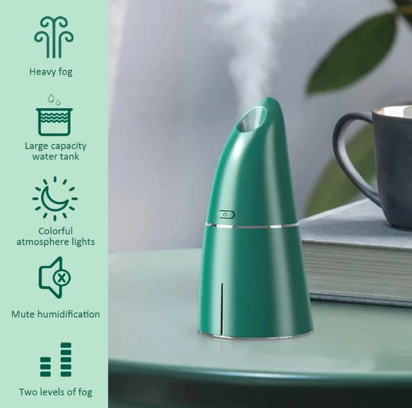 Hava Oda Araç Nemlendirici Buhar Makinesi 200ml Led Işıklı Aroma Difüzörü - 3