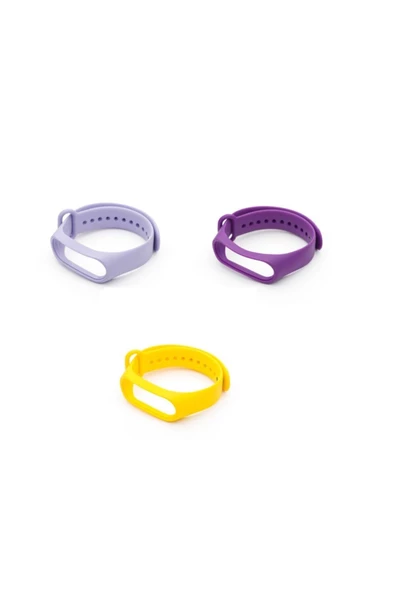 Xiaomi Mi Band 3-4 Silikon Kordon 3'lü Set Kırmızı Turuncu Sarı - 5