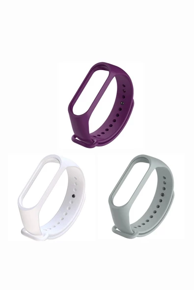 Xiaomi Mi Band 3-4 Silikon Kordon 3'lü Set Kırmızı Turuncu Sarı - 9