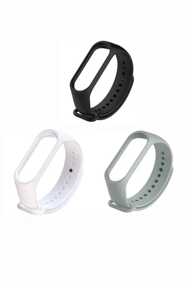 Xiaomi Mi Band 3-4 Silikon Kordon 3'lü Set Kırmızı Turuncu Sarı - 7