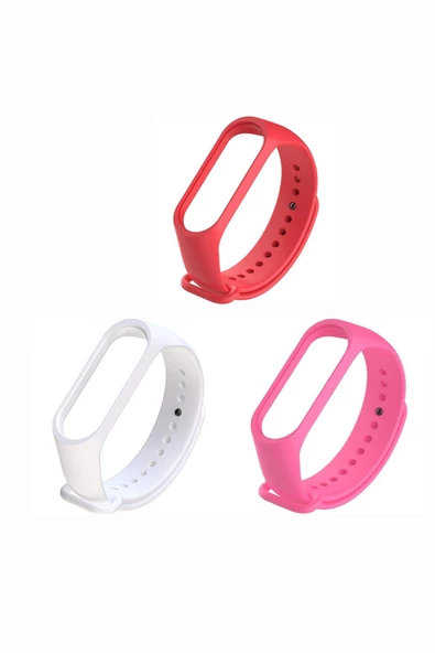 Xiaomi Mi Band 3-4 Silikon Kordon 3'lü Set Kırmızı Turuncu Sarı - 8