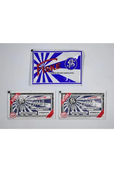 Koyu Kurşuni Kumaş Boyası 2 Paket+1 Paket. Sabitleyici Fiske - 1