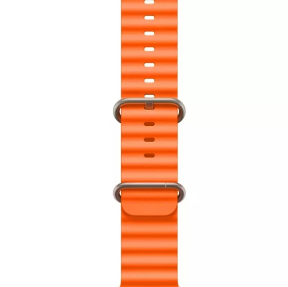 Apple Watch Kordon 3 4 5 6 7 8 SE Ultra Serisi 42 Mm/44 Mm/45Mm/46MM/ 49Mm Uyumlu Ocean Silikon Spor Kayış - 7