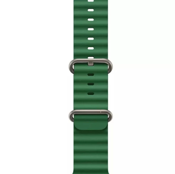 Apple Watch Kordon 3 4 5 6 7 8 SE Ultra Serisi 42 Mm/44 Mm/45Mm/46MM/ 49Mm Uyumlu Ocean Silikon Spor Kayış - 9