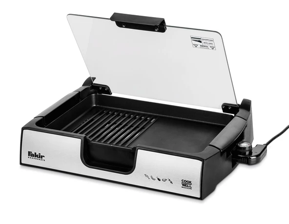 Fakir Cookwell Cam Kapaklı Dumansız Elektrikli Mangal Izgara Barbekü 2000W - 2