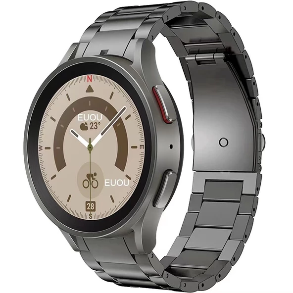Samsung Galaxy Watch 4 5 6 7 FE 40 44 Classic 42 43 46 47 mm Kordon 1-1 Uyumlu Klipsli Metal Kordon 04 - 3