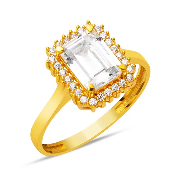 22 Ayar Sarı Altın Baget Yüzük ürün görseli 1