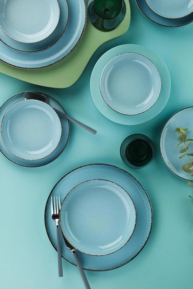 Kütahya Porselen Moderna Yemek Takımı Pearl Mavi 4 Kişilik 16 Parça - 2
