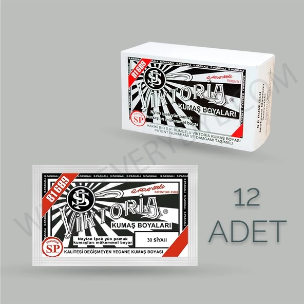 Viktoria 51 - Koyu Lacivert Toz Kumaş Boyası 12 Adet - 2