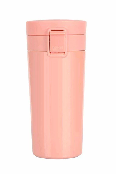 Kaliteli Paslanmaz Çelik Çift Katman Katman Kahve Fincanı Araç 380 ml Termos Bardak Pembe - 4