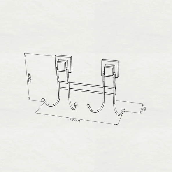 TEKNOTEL DELME VİDA MATKAP YOK! easyFIX YAPISKANLI DÖRTLÜ ASKILIK MAT SİYAH EF252 - 3