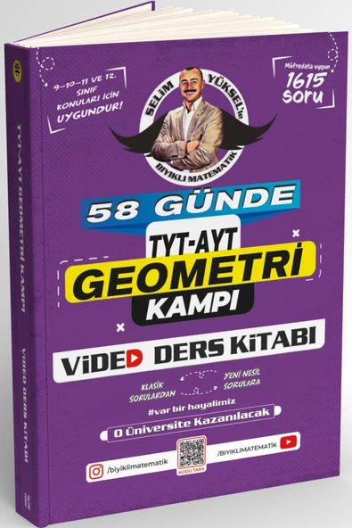 Bıyıklı Matematik 58 Günde TYT AYT Geometri Kampı Video Ders Kitabı