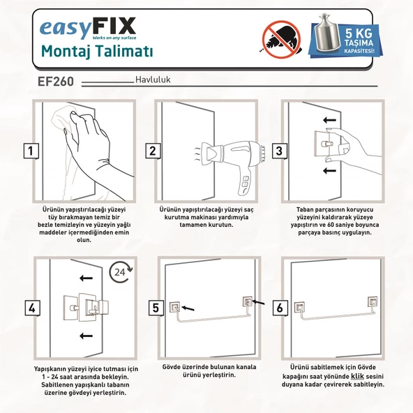 TEKNOTEL DELME VİDA MATKAP YOK! easyFIX YAPIŞKANLI UZUN HAVLULUK MAT SİYAH EF260 - 4