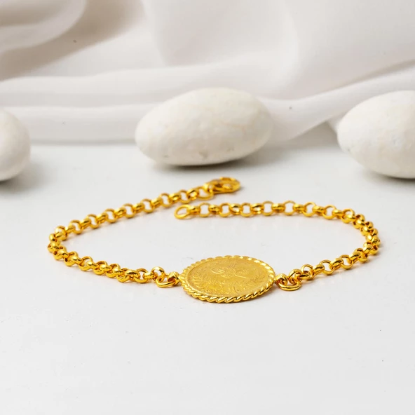 22 Ayar Altın Çeyrek Reşatlı Bileklik - Resim 3