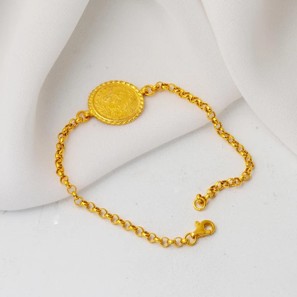 22 Ayar Altın Çeyrek Reşatlı Bileklik - Resim 5