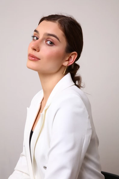 Kadın Gümüş Baston Şekilli küpe - 8