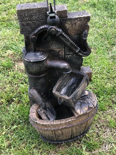 Led Aydınlatmalı Dekoratif Tulumba Çeşme 52x26x20cm DW72035 - Dekoratif Şelale - Resim 11