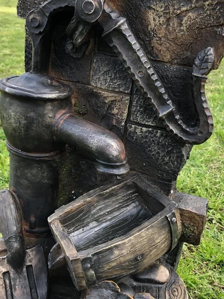 Led Aydınlatmalı Dekoratif Tulumba Çeşme 52x26x20cm DW72035 - Dekoratif Şelale - Resim 6