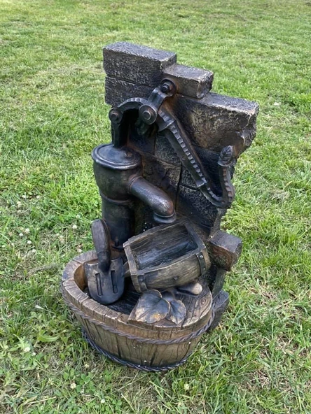 Led Aydınlatmalı Dekoratif Tulumba Çeşme 52x26x20cm DW72035 - Dekoratif Şelale - Resim 3