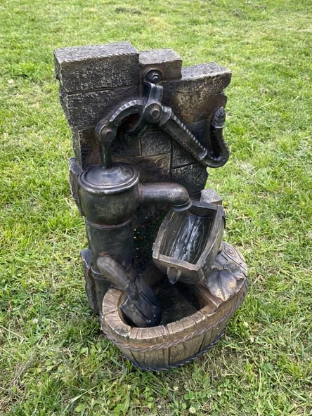 Led Aydınlatmalı Dekoratif Tulumba Çeşme 52x26x20cm DW72035 - Dekoratif Şelale - Resim 2