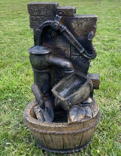 Led Aydınlatmalı Dekoratif Tulumba Çeşme 52x26x20cm DW72035 - Dekoratif Şelale ürün görseli 1