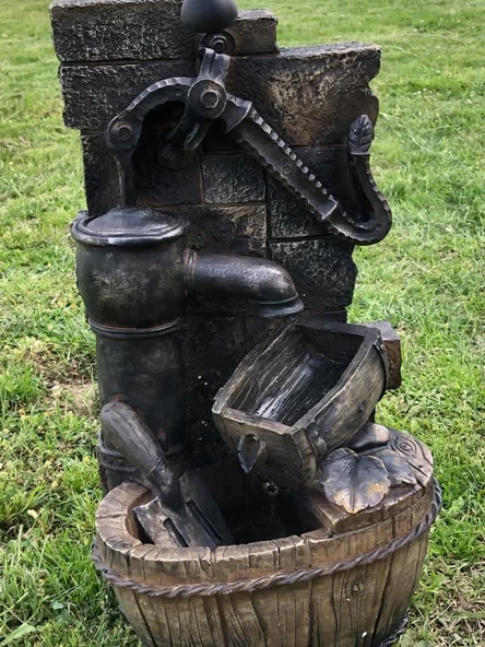 Led Aydınlatmalı Dekoratif Tulumba Çeşme 52x26x20cm DW72035 - Dekoratif Şelale - Resim 12