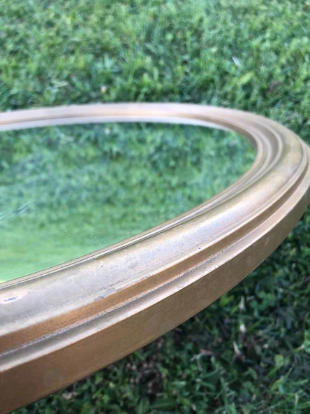 Vintage Plastik Çerçeveli Oval Ayna 78x62 cm - Dekoratif Ayna - 3