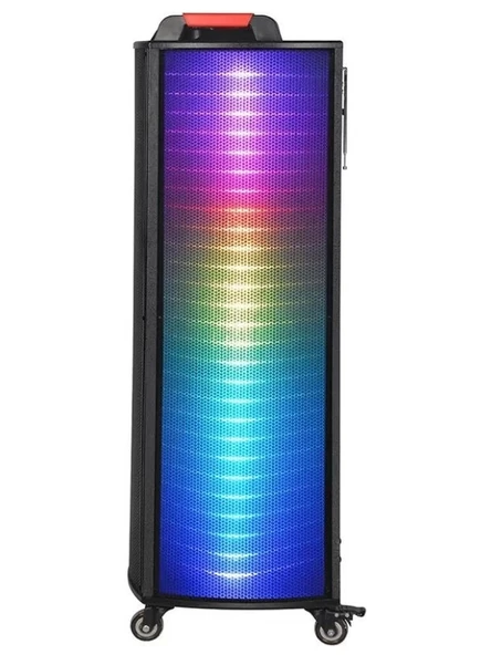 Taşınabilir 10 İnç 100w Tekerli Rgb Bluetooth Mikrofonlu Parti Hoparlör Hp-915 - 4