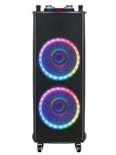 Taşınabilir 10 İnç 100w Tekerli Rgb Bluetooth Mikrofonlu Parti Hoparlör Hp-915 - 3