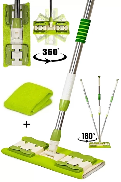 Tilbe Home Sihirli Teleskobik Mop Multi Fonksiyonel Ayarlanır Mikrofiber Mop Paspas Ev Bakım ve Temizlik Seti