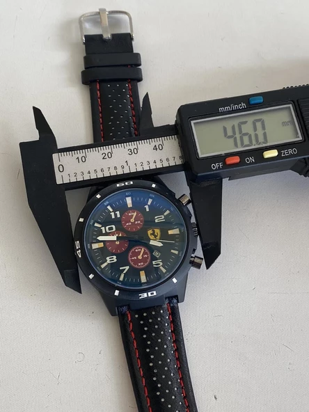 Ferrari 46mm Deri Kordon Erkek Kol Saati 001 (Muadil) - Resim 7