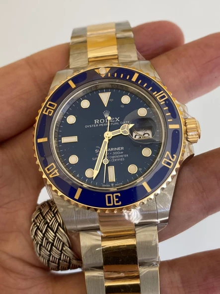 Rolex Submariner 41mm Altın Çelik Kordon Erkek Kol Saati 126613LB - 10