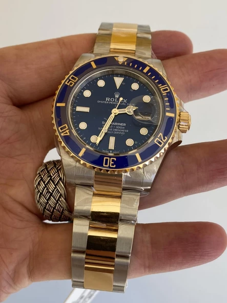 Rolex Submariner 41mm Altın Çelik Kordon Erkek Kol Saati 126613LB - 11