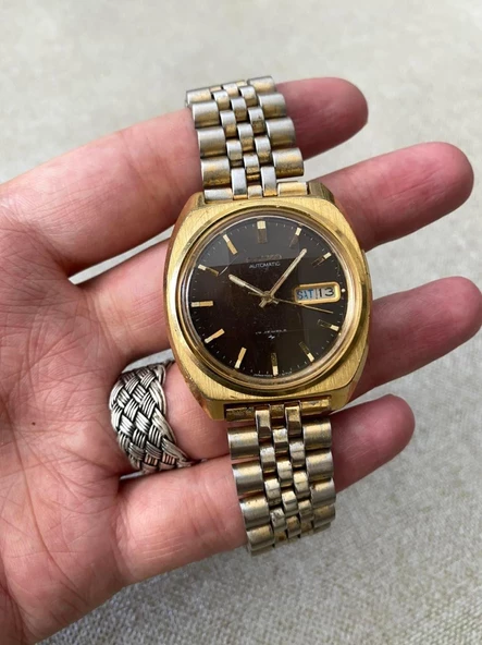 Seiko Classic 37 mm Çelik Kordon Vintage Erkek Kol Saati 2. El - Resim 5