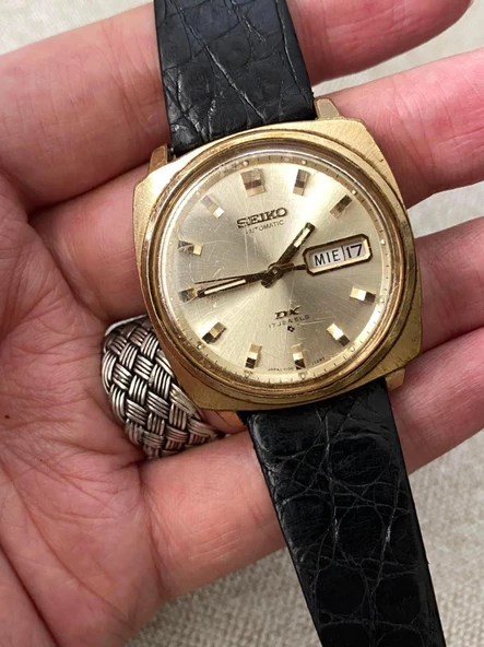 Seiko DX 36 mm Deri Kordon Vintage Erkek Kol Saati 6106-7129T 2. El - Resim 6