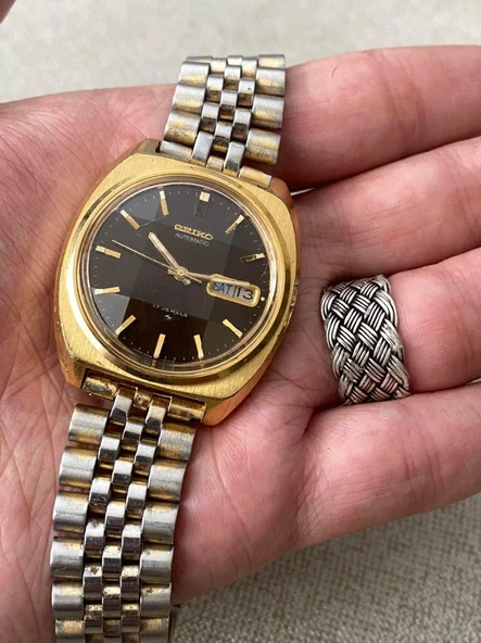 Seiko Classic 37 mm Çelik Kordon Vintage Erkek Kol Saati 2. El - Resim 12
