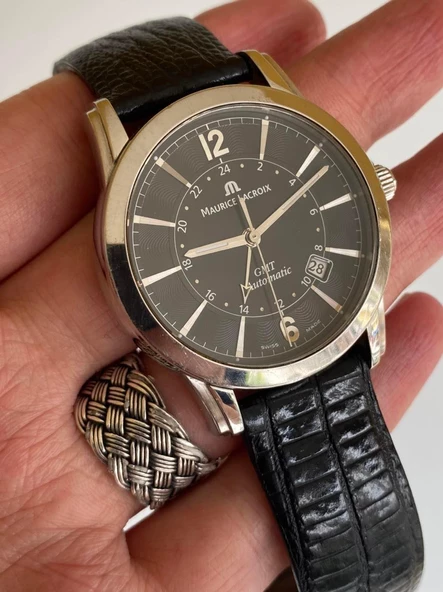 Maurice Lacroix Pontos GMT 40mm Deri Kordon Erkek Kol Saati PT6068 2. El - Resim 9