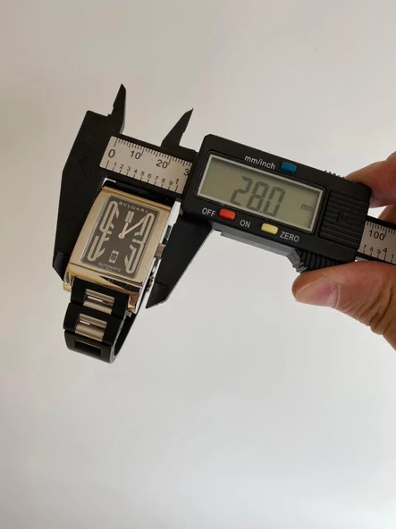 Bvlgari Rettangolo Kauçuk Kordon Erkek Kol Saati RT45S 2. El - Resim 5