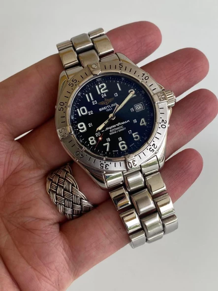 Breitling Superocean 40mm Çelik Kordon Erkek Kol Saati A17340 2. El - Resim 4
