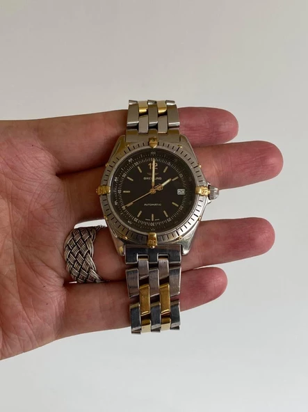 Breitling Antares 40mm Altın Çelik Kordon Erkek Kol Saati B10047 2. El - Resim 9