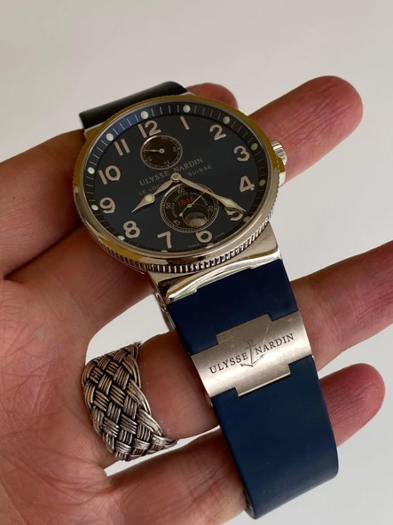 Ulysse Nardin 263-66 41mm Kauçuk Kordon Erkek Kol Saati 2. El - Resim 9