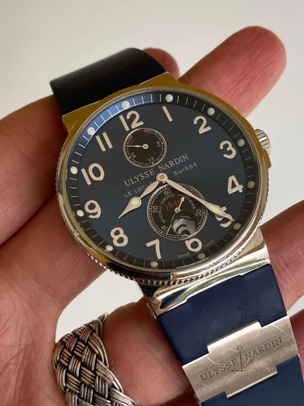 Ulysse Nardin 263-66 41mm Kauçuk Kordon Erkek Kol Saati 2. El - Resim 11