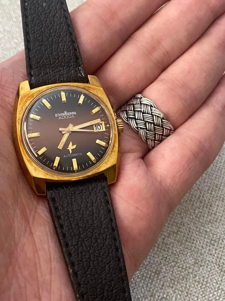 Pallas Adora 37 mm Deri Kordon Vintage Erkek Kol Saati 2. El - 4