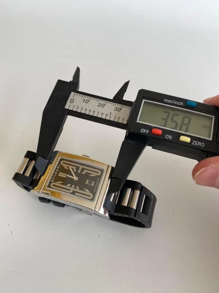 Bvlgari Rettangolo Kauçuk Kordon Erkek Kol Saati RT45S 2. El - Resim 6