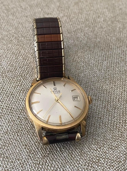 Revue 36 mm Çelik Kordon Vintage Erkek Kol Saati 2. El - Resim 5
