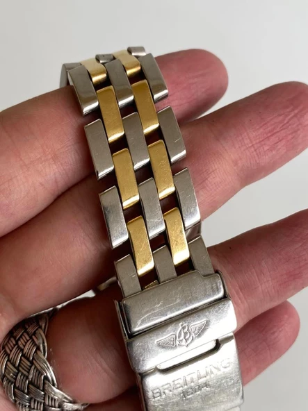 Breitling Antares 40mm Altın Çelik Kordon Erkek Kol Saati B10047 2. El - Resim 7