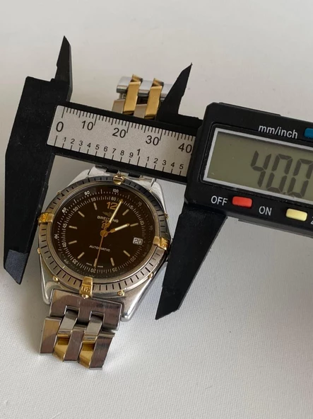 Breitling Antares 40mm Altın Çelik Kordon Erkek Kol Saati B10047 2. El - Resim 8