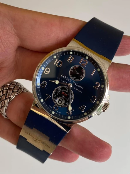 Ulysse Nardin 263-66 41mm Kauçuk Kordon Erkek Kol Saati 2. El - Resim 10