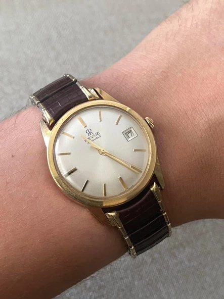 Revue 36 mm Çelik Kordon Vintage Erkek Kol Saati 2. El - Resim 7