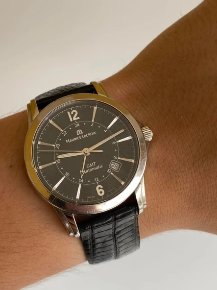 Maurice Lacroix Pontos GMT 40mm Deri Kordon Erkek Kol Saati PT6068 2. El - Resim 5